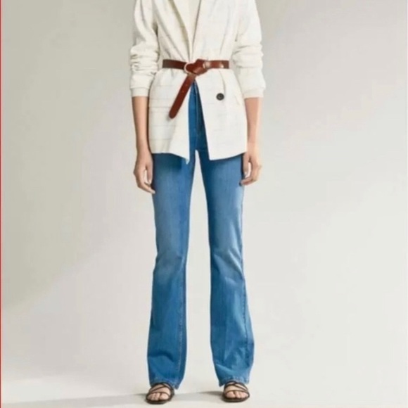 NWT Massimo Dutti High Rise Flare Denim Jeans - Picture 1 of 5